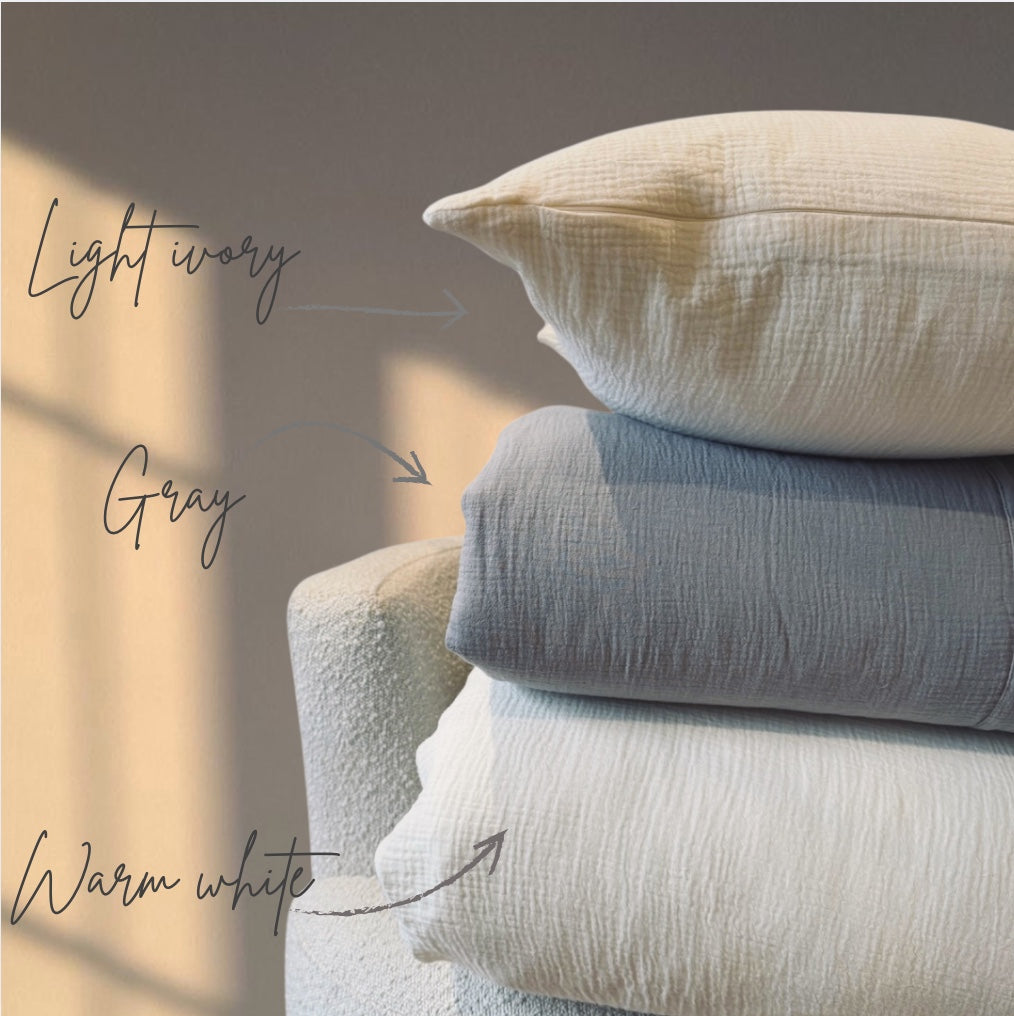 100% Cotton - Muslin Duvet Cover Set with Pillow Shams